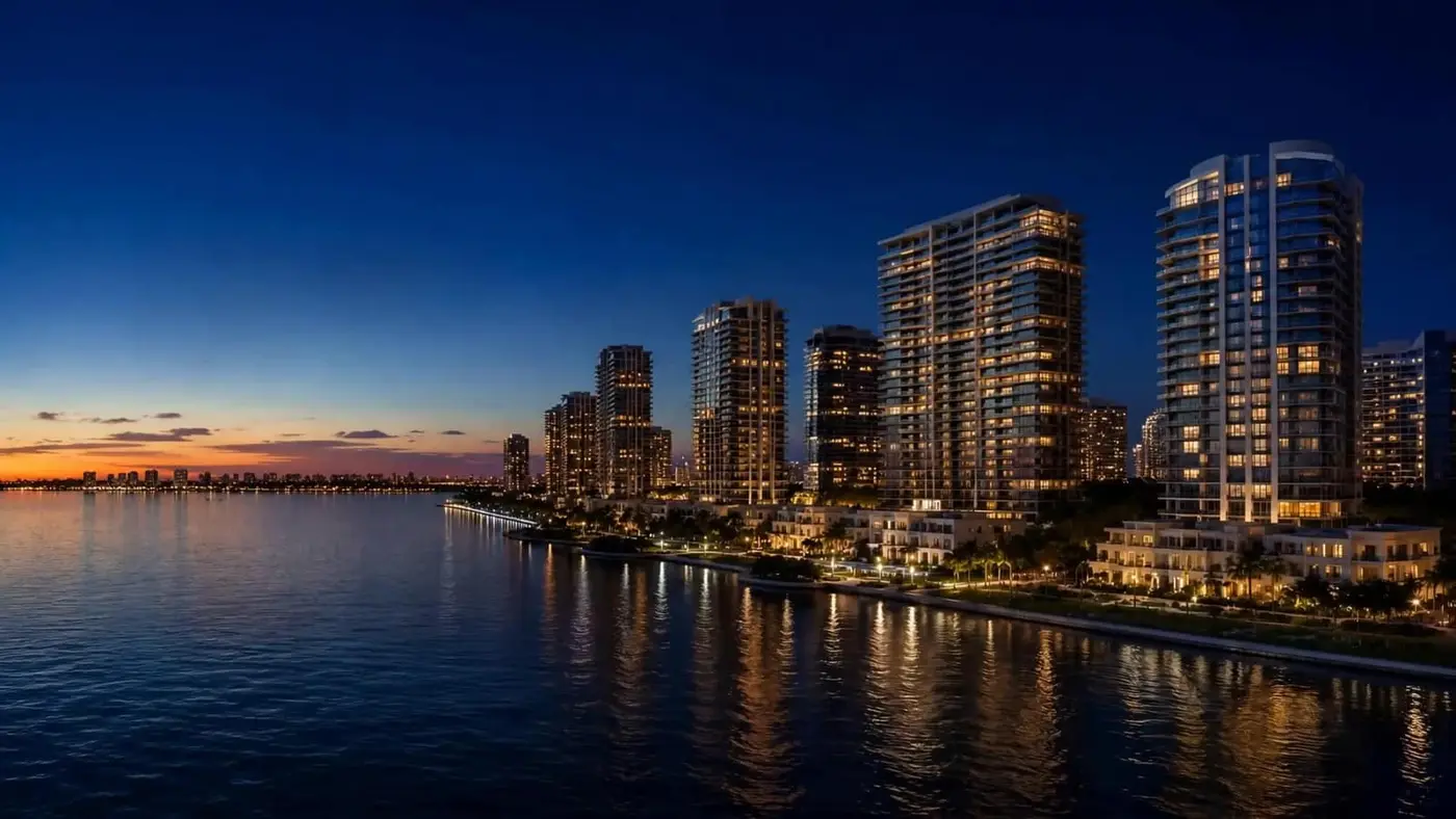 South Florida skyline at dusk