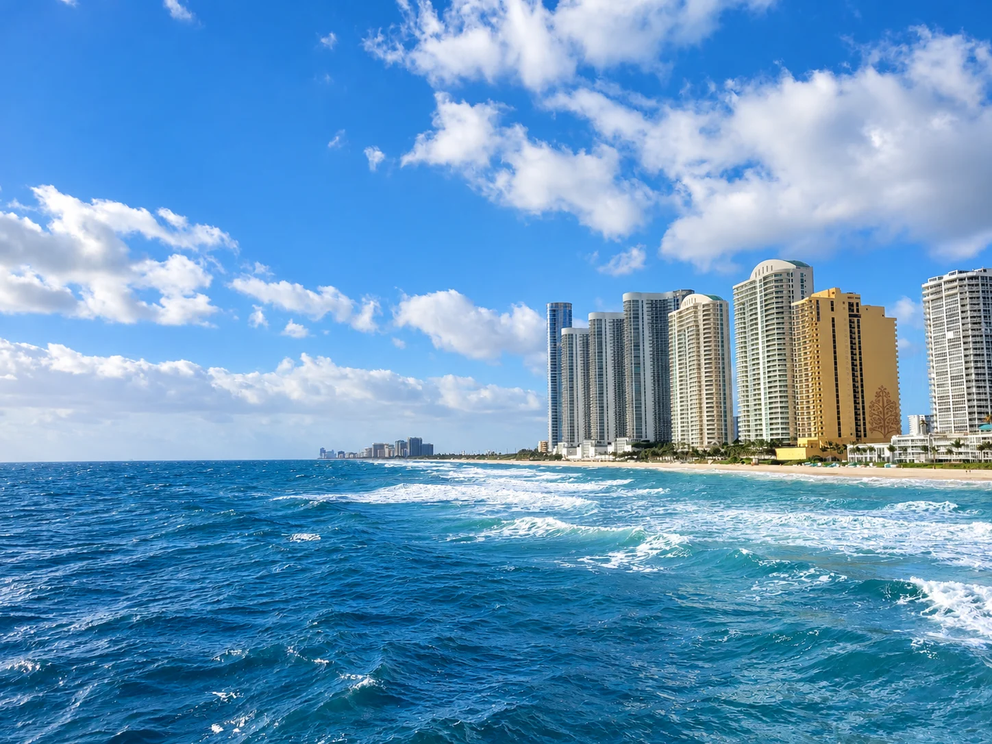 Sunny Isles Beach oceanfront towers along the Atlantic